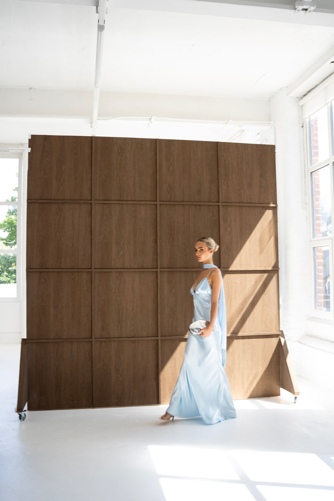 Lumina Gown and Scarf in Ice Blue