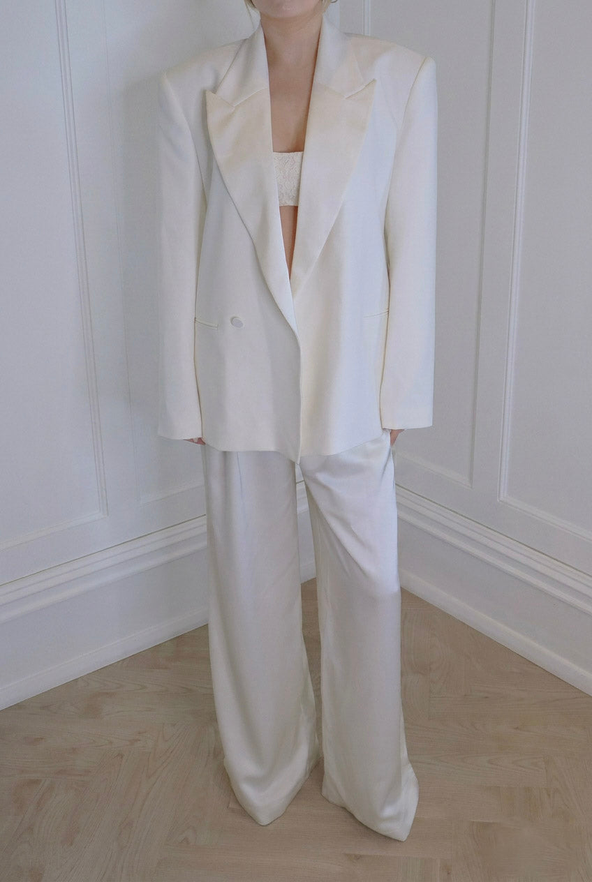 Estelle Oversized Tux Blazer in Ivory